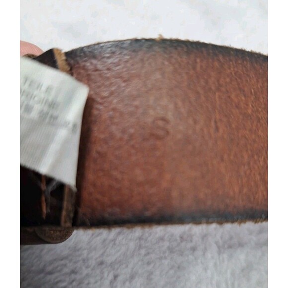 Madewell Brown Leather Belt Womens Small Distressed Brass Buckle Country Classic - Picture 6 of 10
